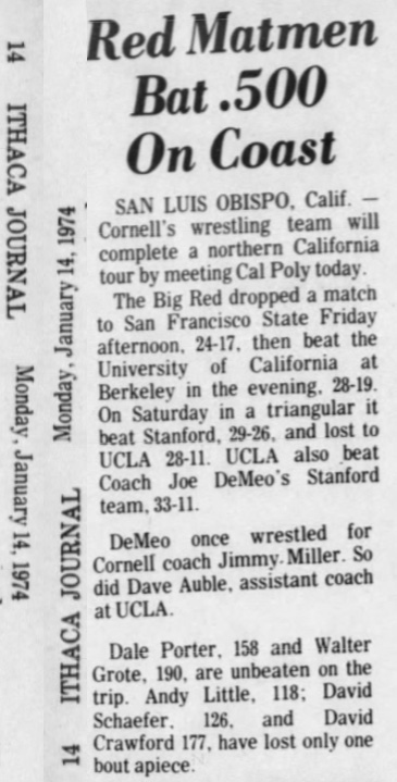 Red Matmen Bat .500 On Coast