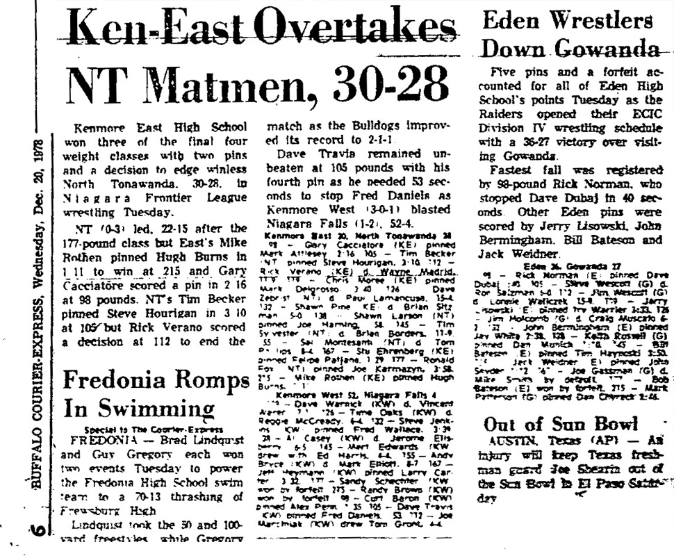 Ken-East Overtakes NY Matmen, 30-28