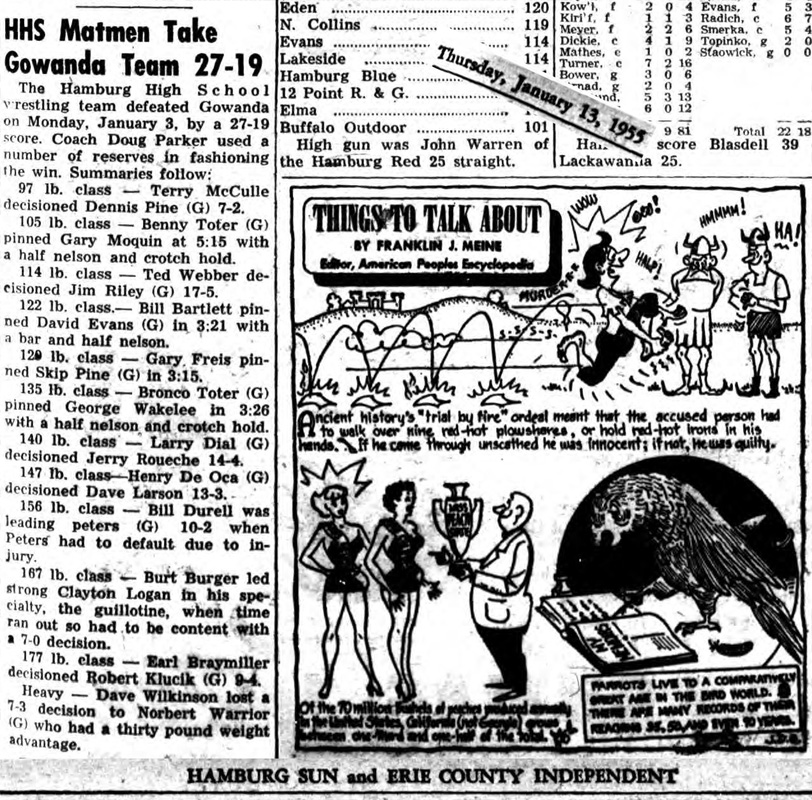 Hamburg Matmen Take Gowanda Team 27-19