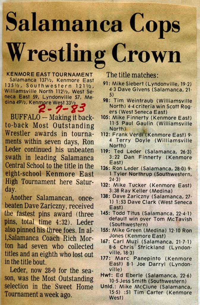 Salamanca Cops Wrestling Crown