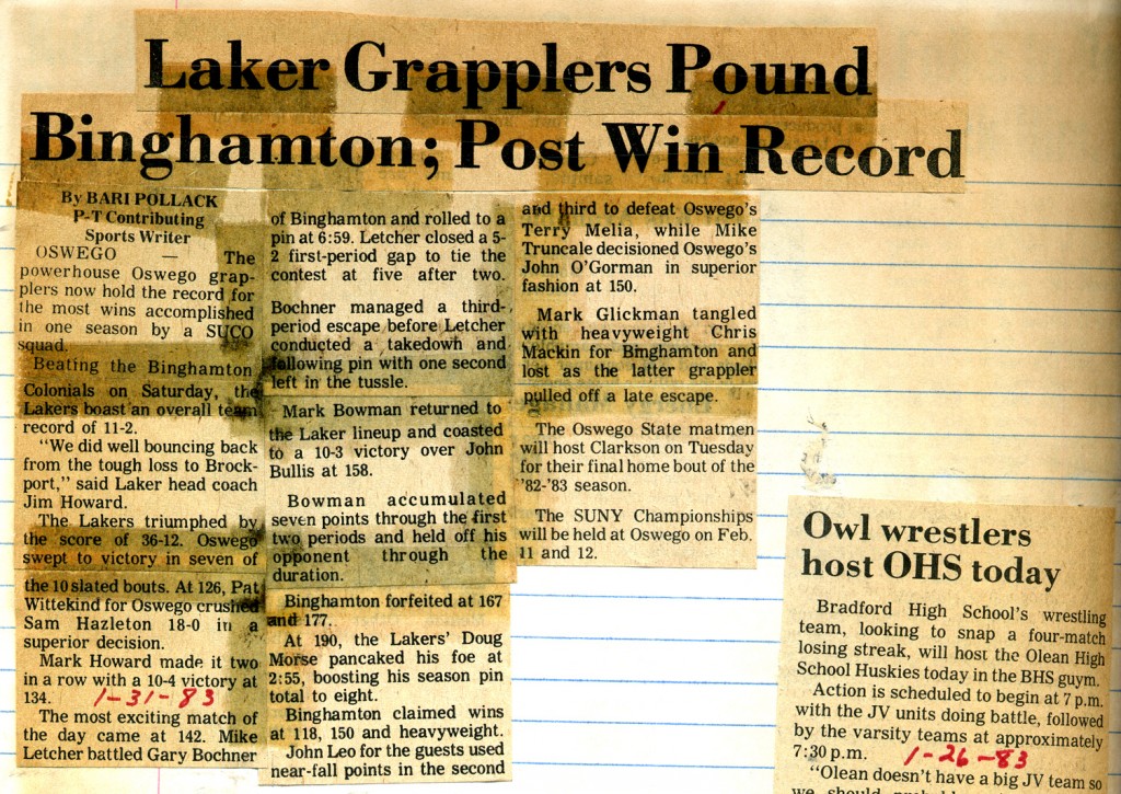 Laker Grapplers Pound Binghamton; Post Win Record