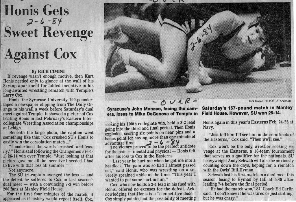 Honis Gets Sweet Revenge Against Cox