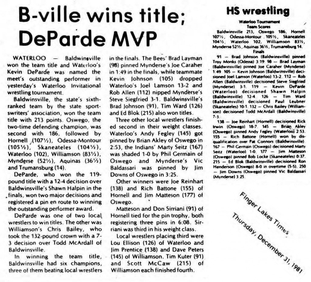B-ville wins title; DeParde MVP