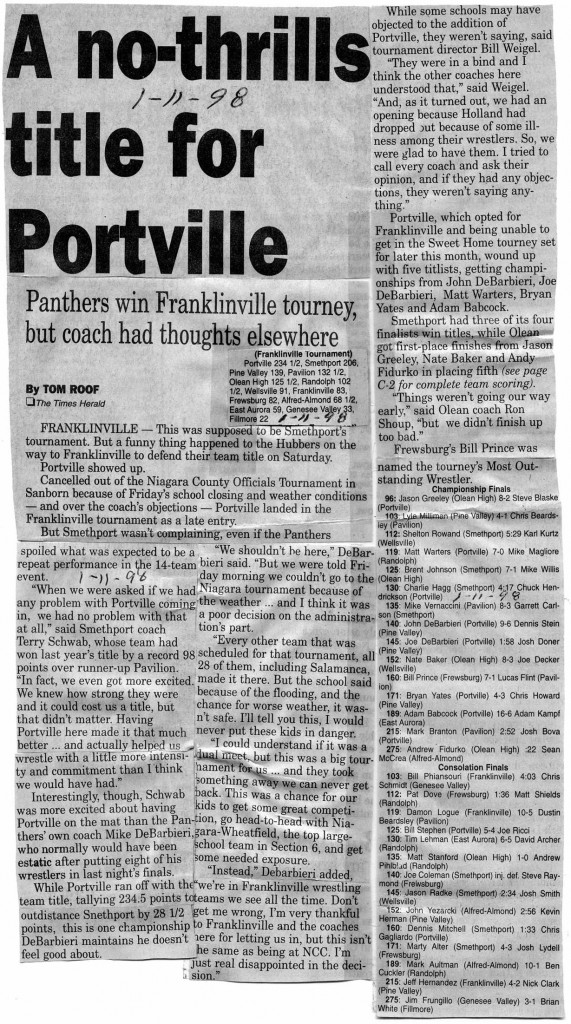 A no-thrills title for Portville