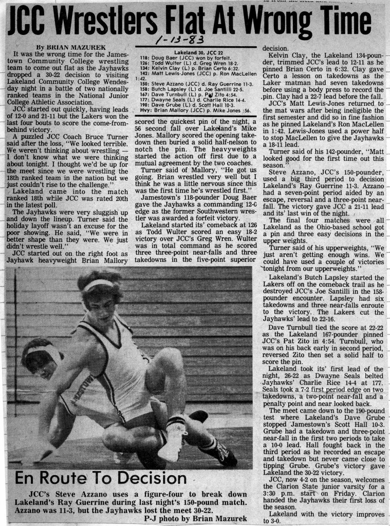 JCC Wrestlers Flat At Wrong Time