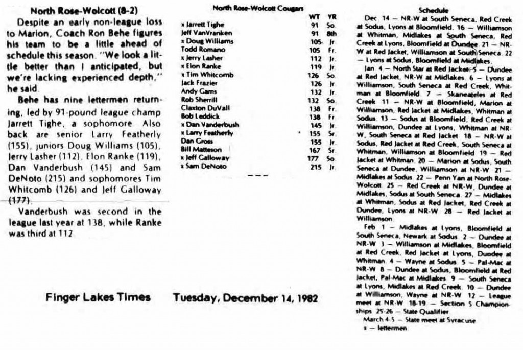 North Rose-Wolcott Cougars