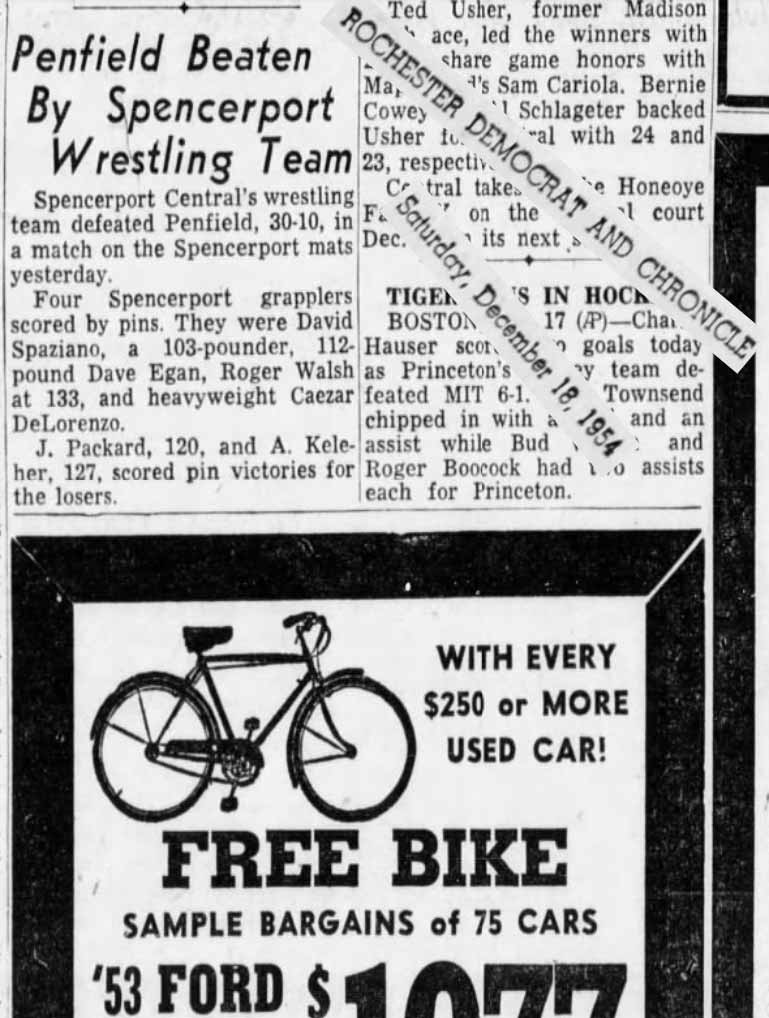 Penfield Beaten By Spencerport Wrestling Team