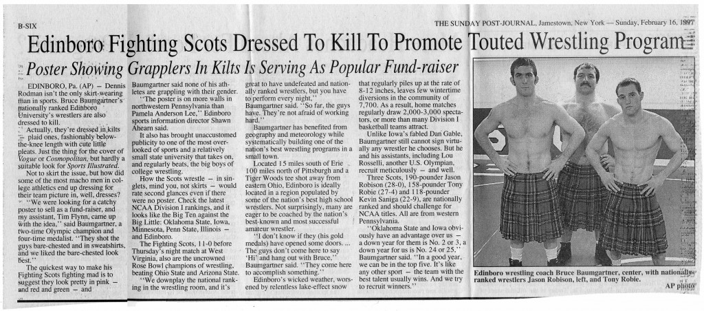 Edinboro Fighting Scots Dressed To Kill To Promote Touted Wrestling Program