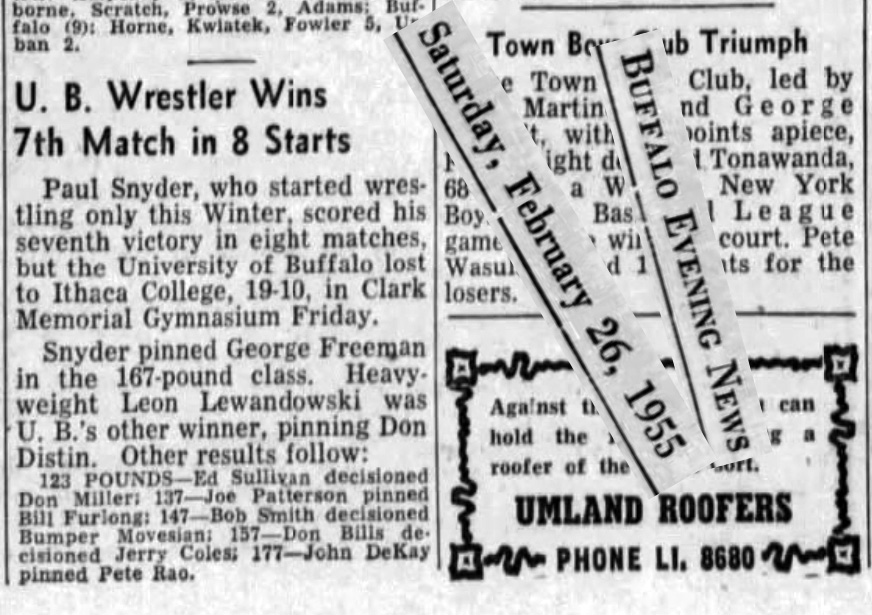 U.B. Wrestler Wins 7th Match in 8 Starts