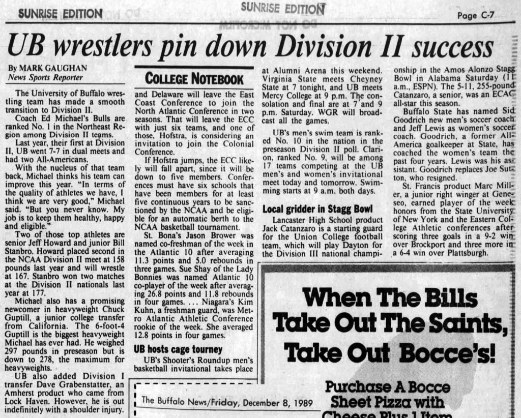 UB Wrestlers Pin Down Division II Success