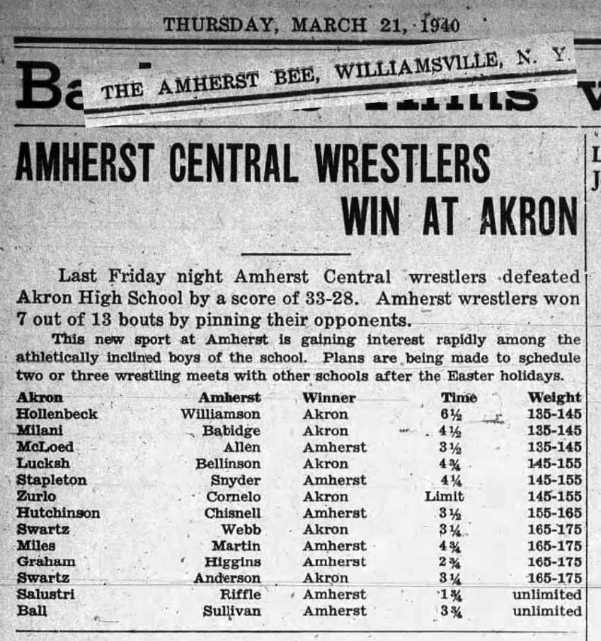 Amherst Central Wrestlers Win At Akron