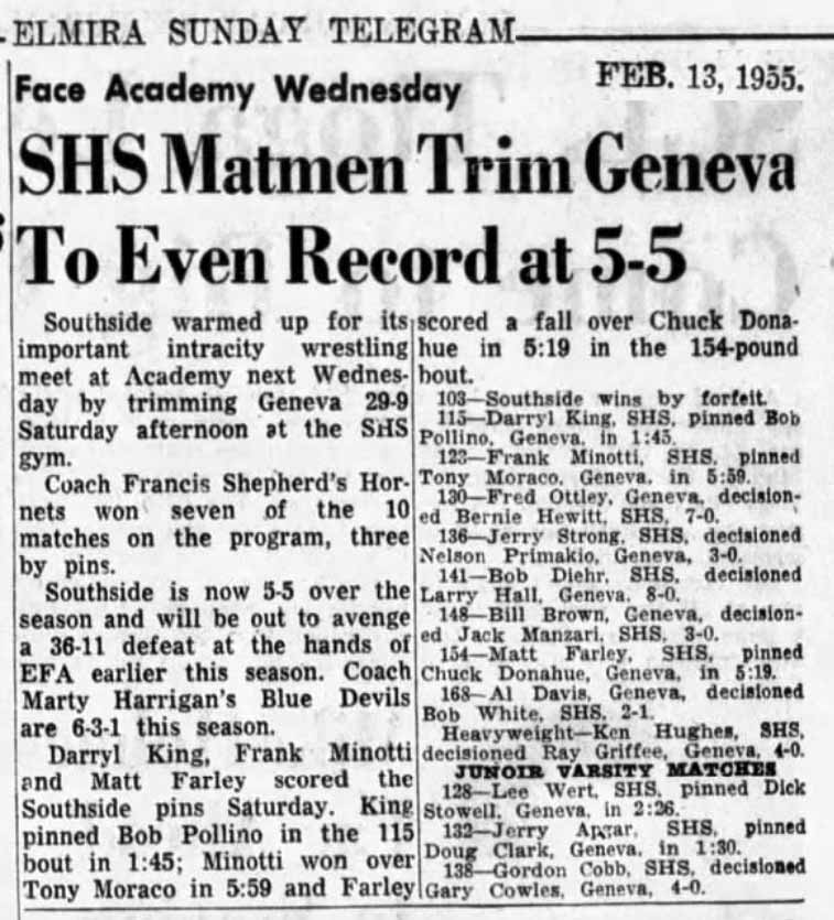 Southside Matmen Trim Geneva To Even Record at 5-5