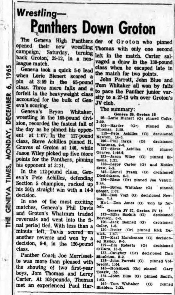 Panthers Down Groton