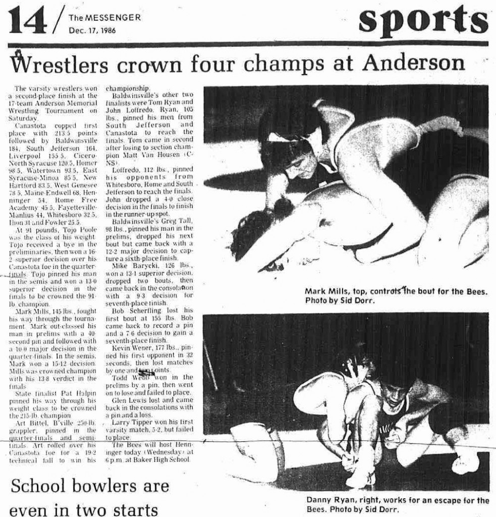 Baldwinsville wrestlers crown four champs at Anderson