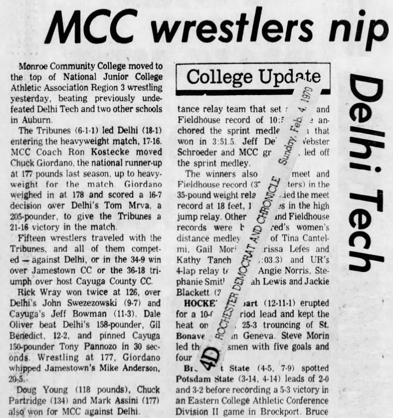 MCC wrestlers nip Delhi Tech