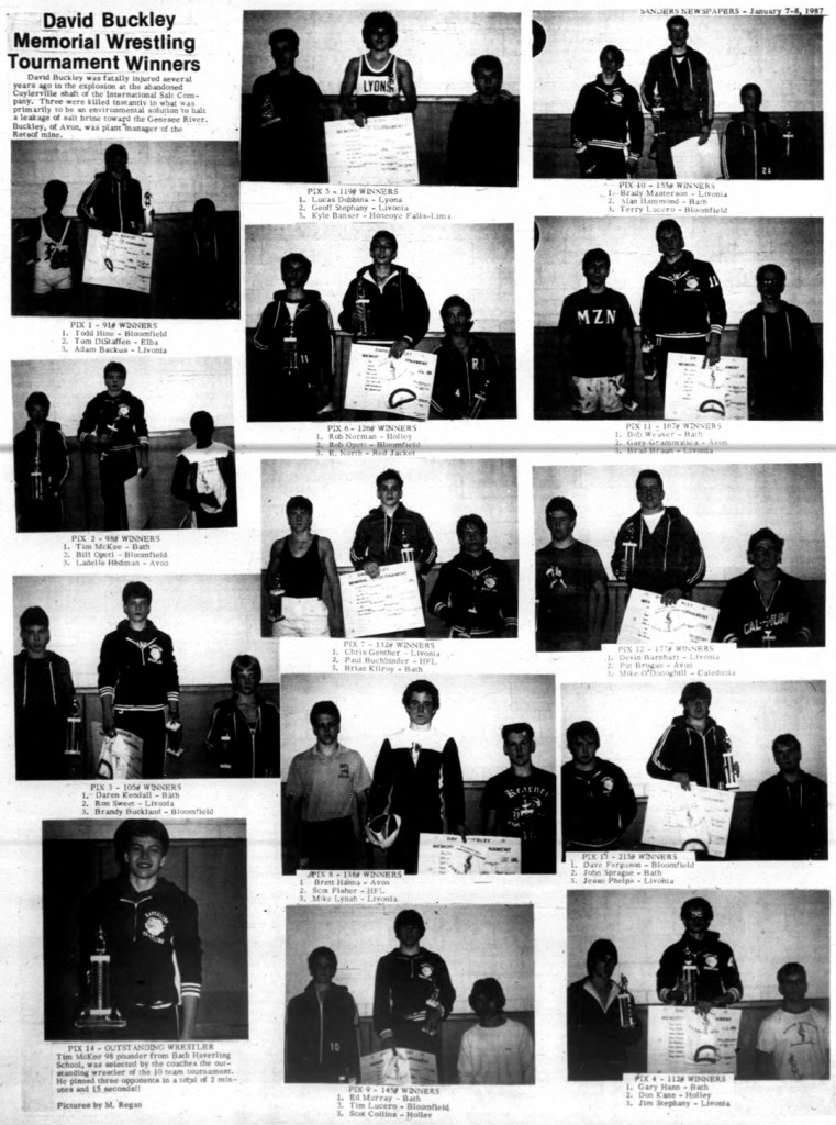 David Buckley Memorial Wrestling Tournament Winners