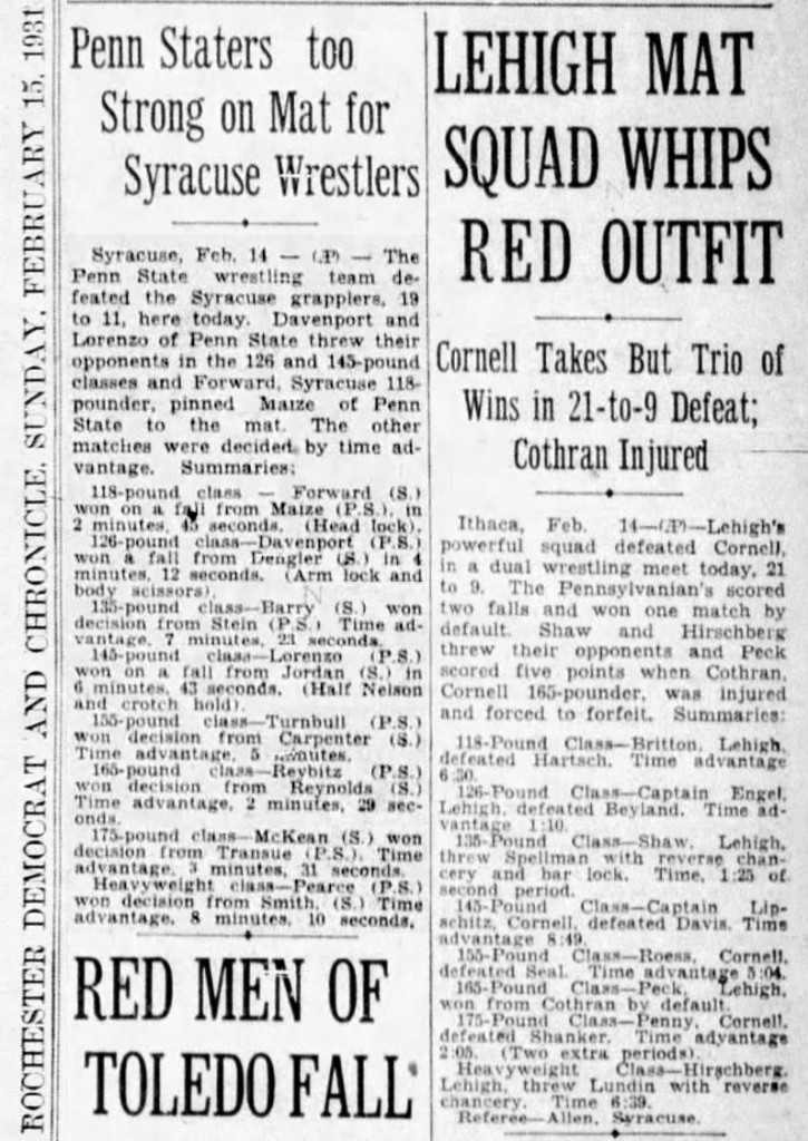 Lehigh Mat Squad Whips Red Outfit