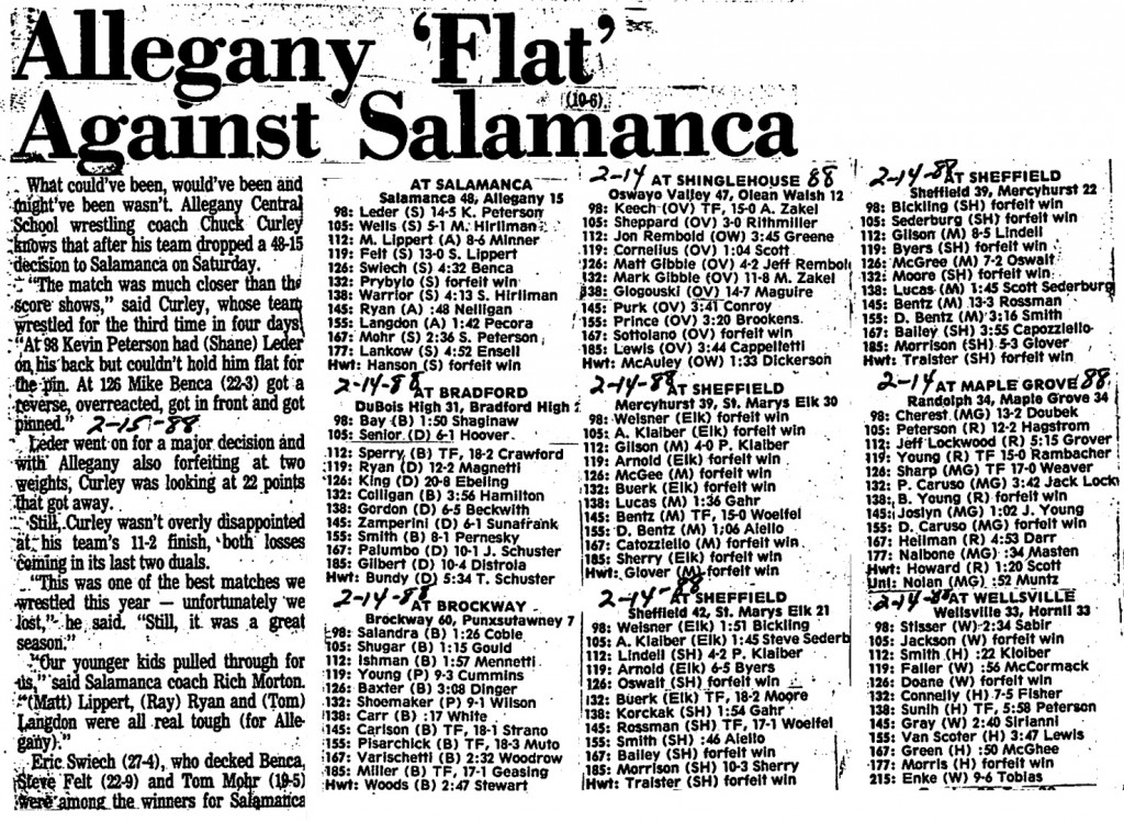 Allegany 'Flat' Against Salamanca