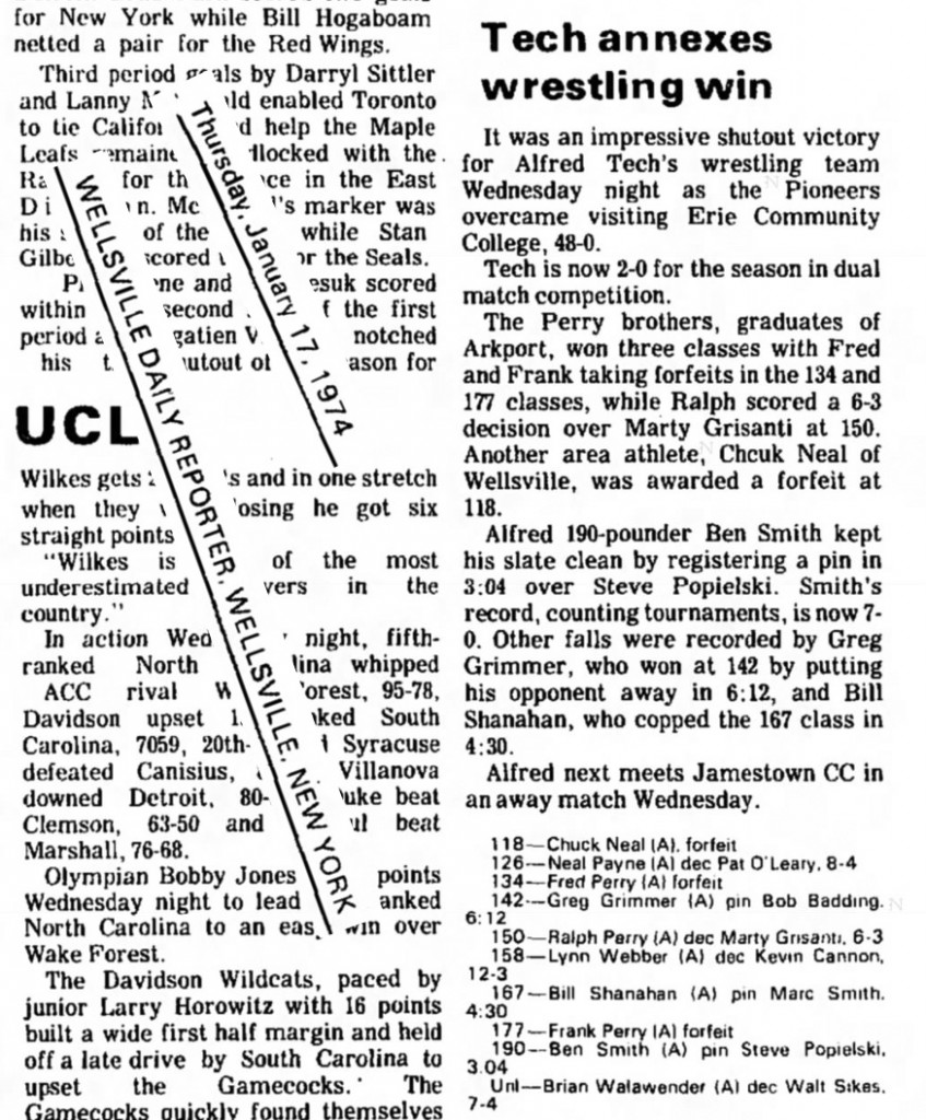 Alfred Tech annexes wrestling win