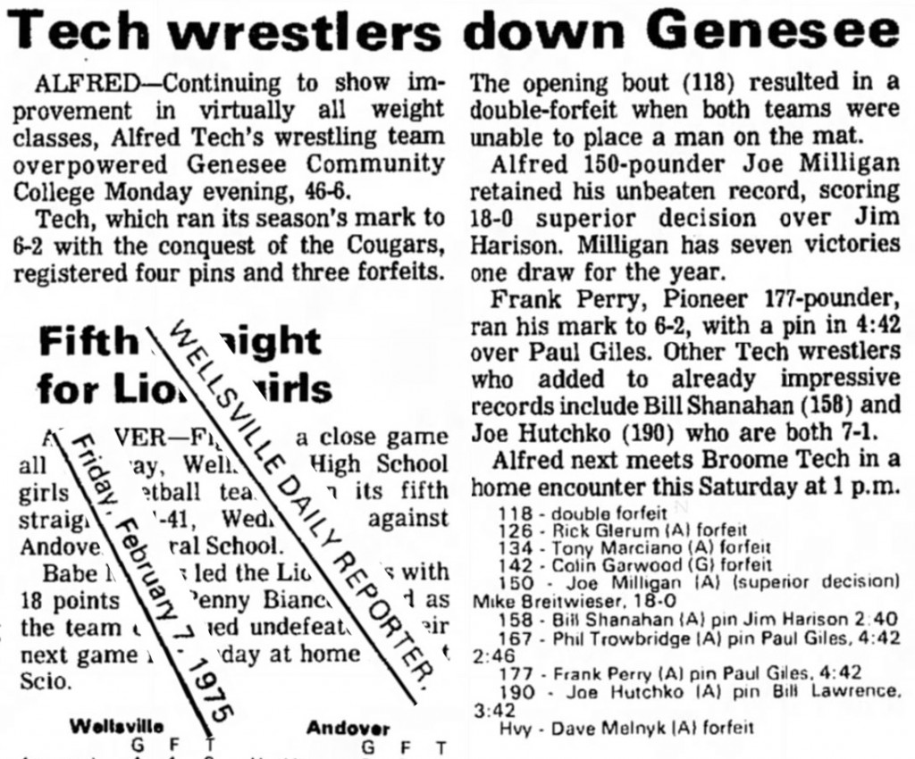 Tech wrestlers down Genesee