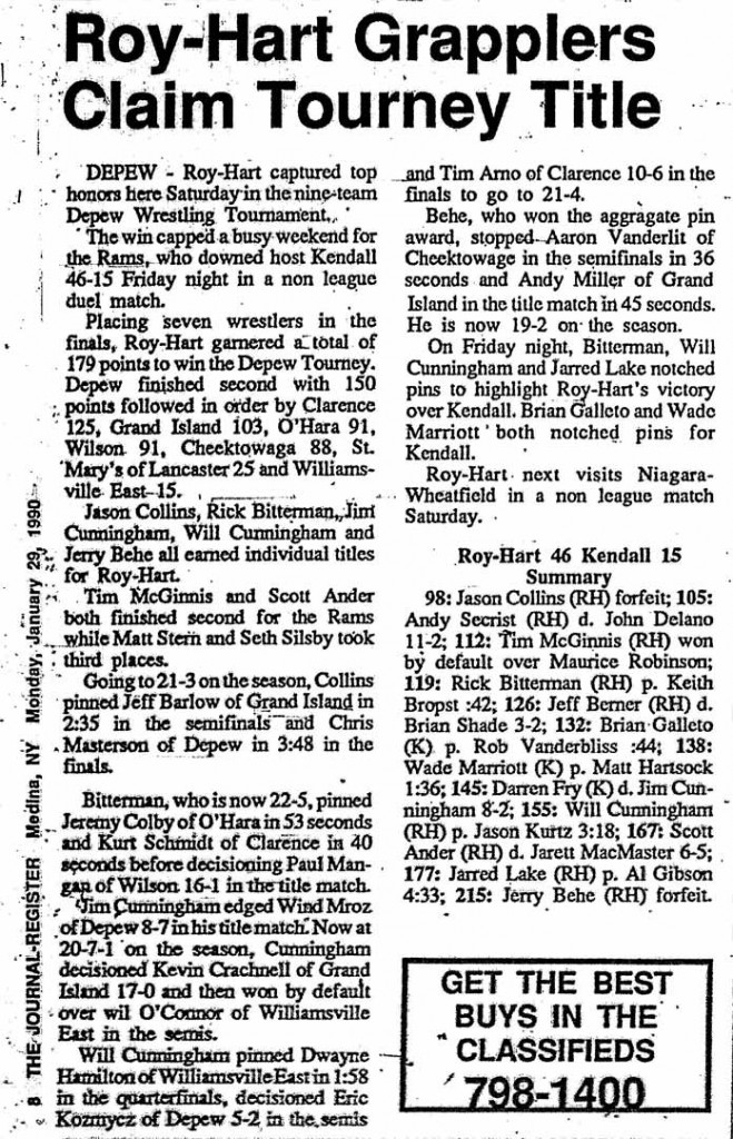 Roy-Hart 46, Kendall 15