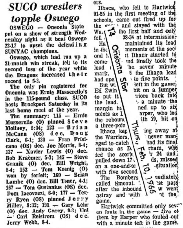 SUCO wrestlers topple Oswego