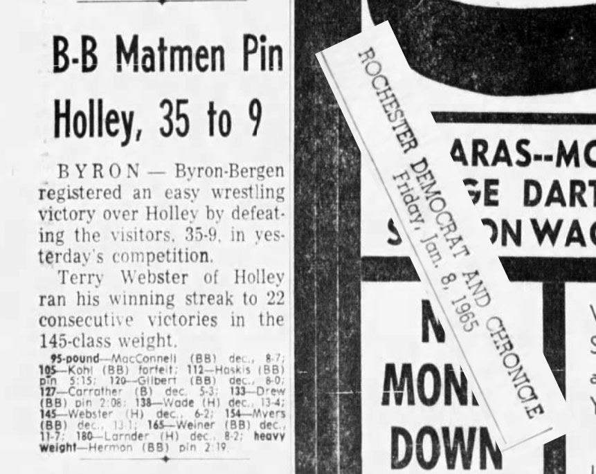 B-B Matmen Pin Holley, 35 to 9