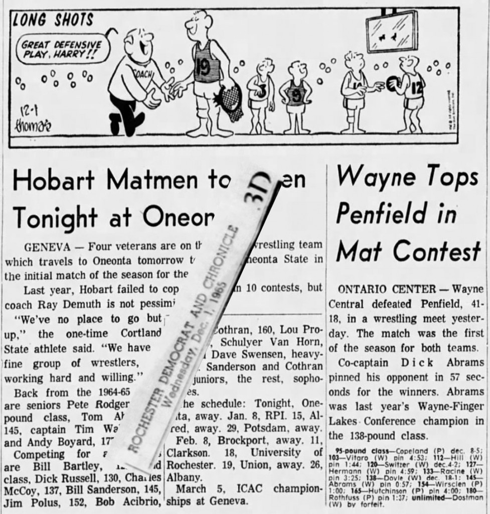 Wayne Tops Penfield In Mat Contest