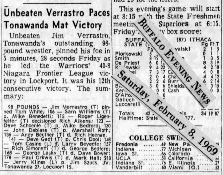 Unbeaten Verrastro Paces Tonawanda Mat Victory