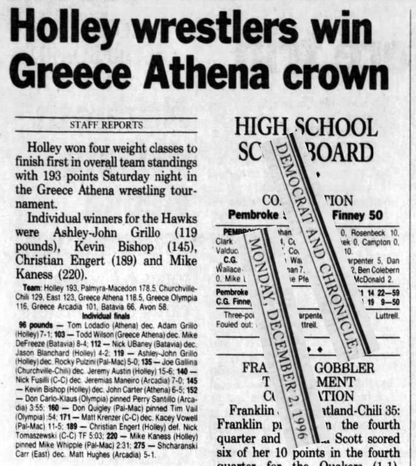 Holley wrestlers win Greece Athena crown