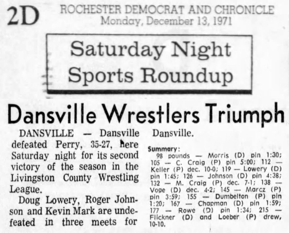 Dansville Wrestlers Triumph