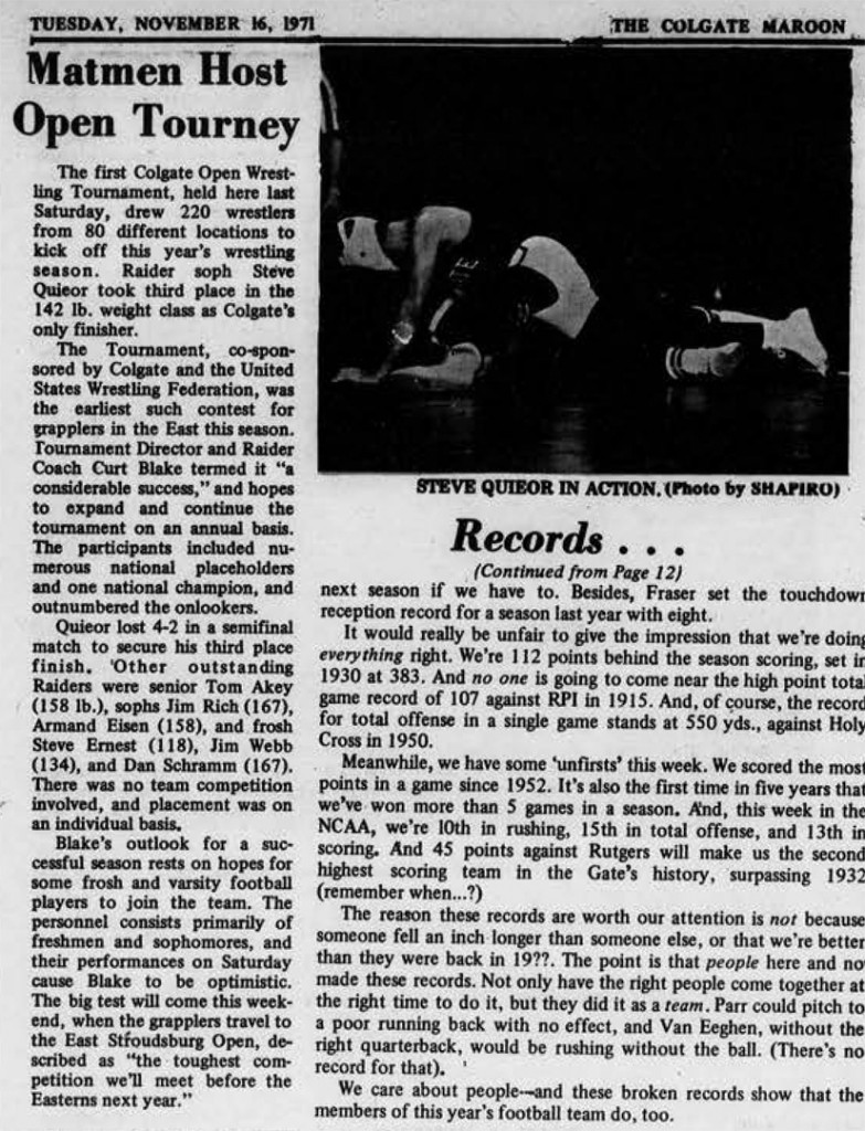 Matmen Host Open Tourney