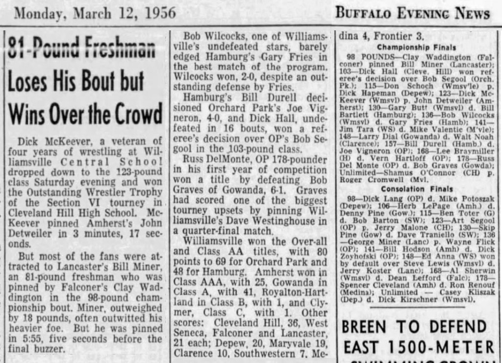 81-Pound Freshman Loses His Bout but Wins Over the Crowd