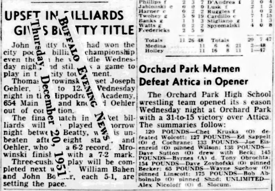 Orchard Park Matmen Defeat Attica in Opener