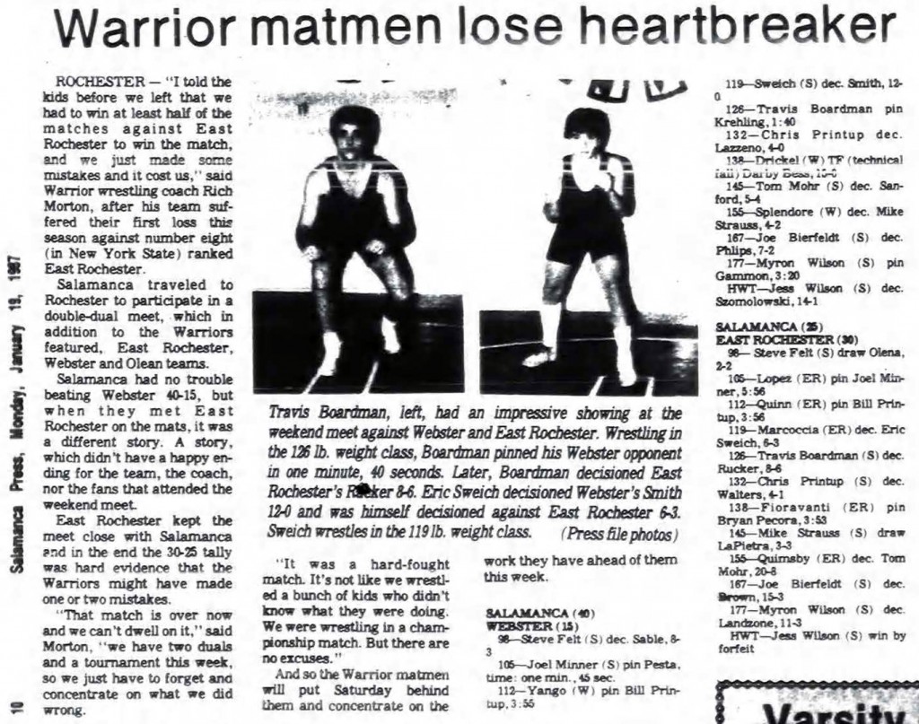 Warrior matmen lose heartbreaker