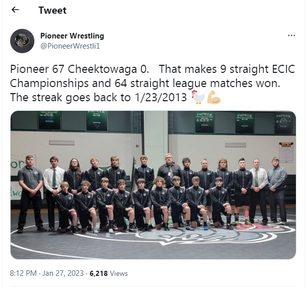 Pioneer 67, Cheektowaga 0