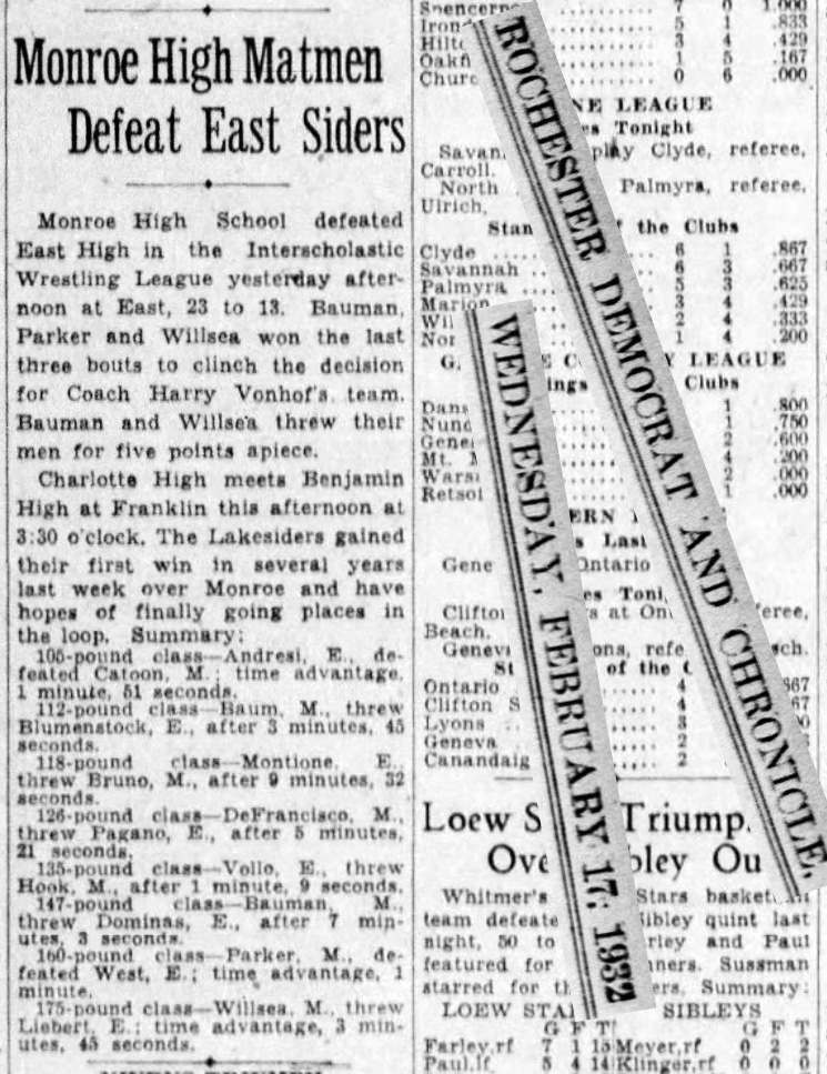Monroe High Matmen Defeat East Siders