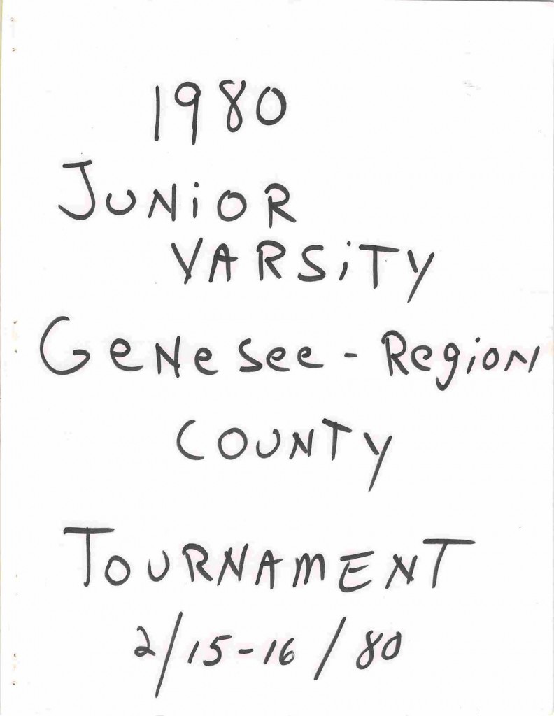 1980 Junior Varsity Genesee-Region County Tournament