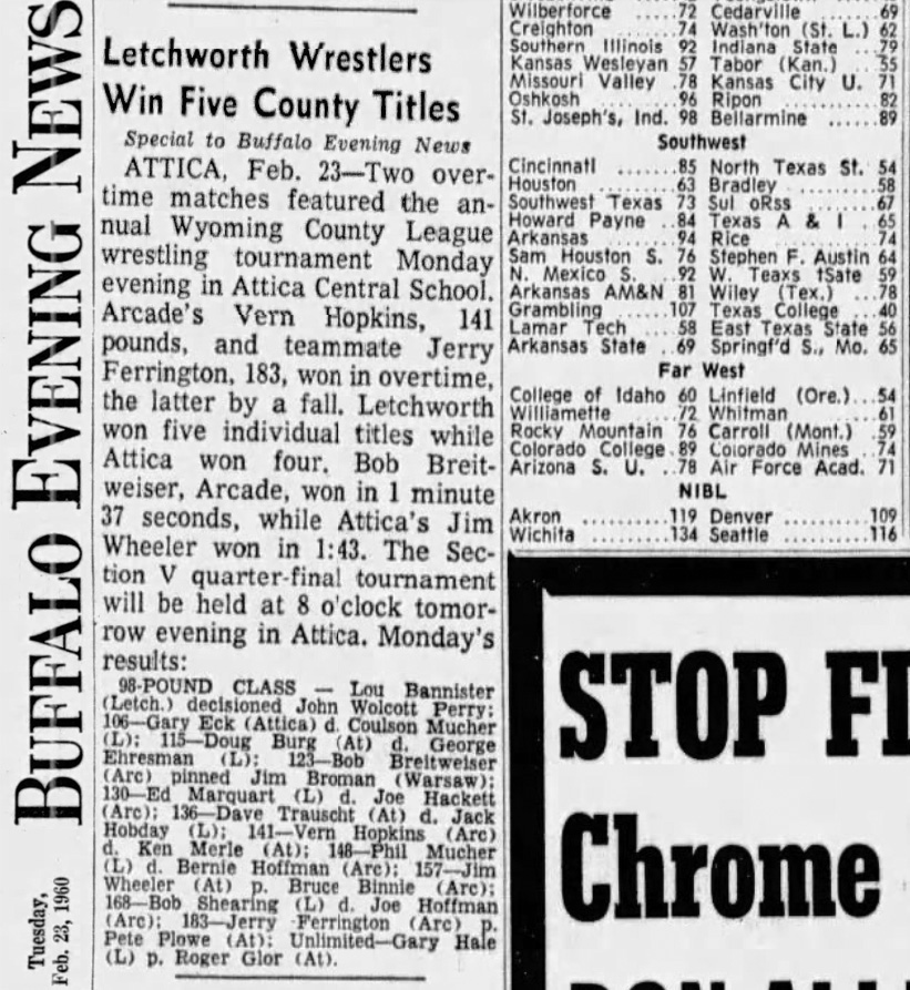 Letchworth Wrestlers Win Five County Titles