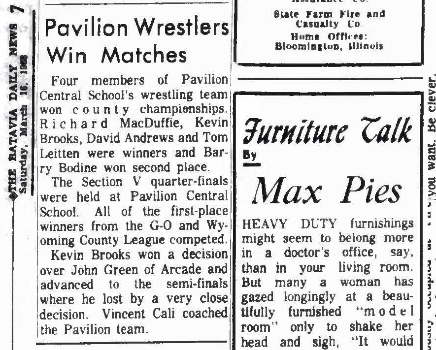 Pavilion Wrestlers Win Matches
