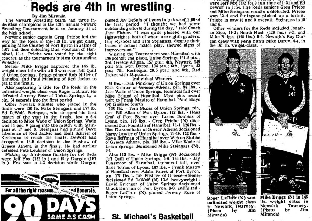 Reds are 4th in wrestling