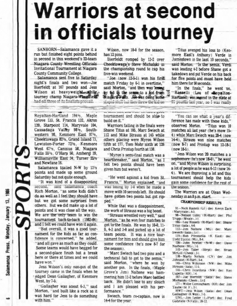 Warriors at second in officials tourney