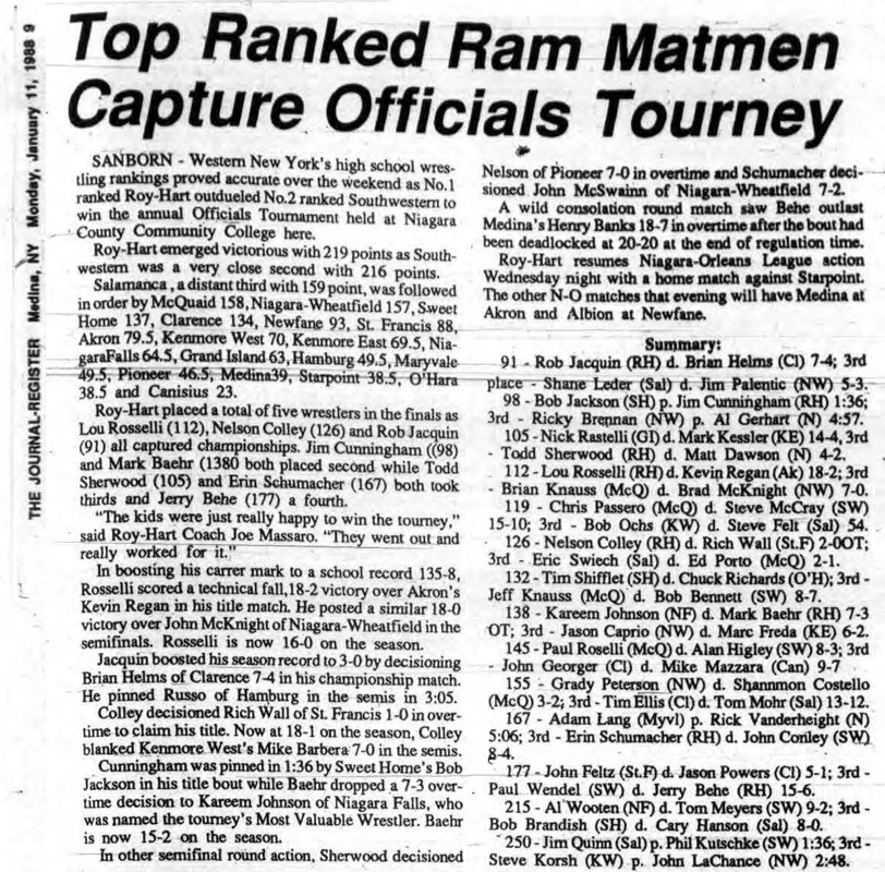 Top Ranked Ram Matmen Capture Officials Tourney