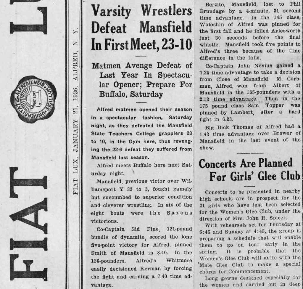 Varsity Wrestlers Defeat Mansfield In First Meet, 23-10