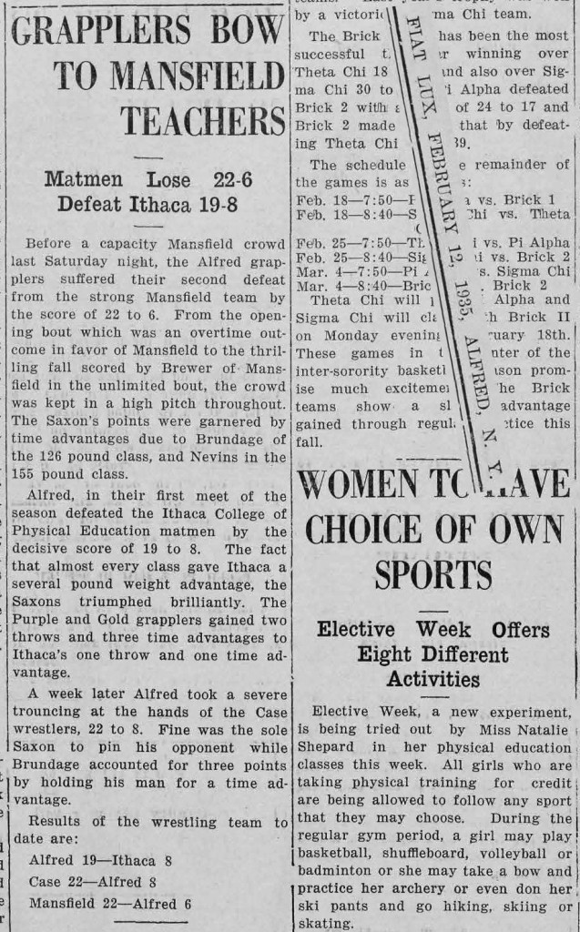 Alfred Grapplers Bow to Mansfield Teachers