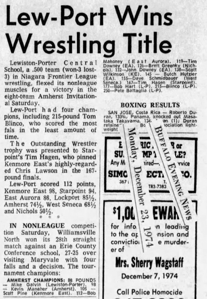 Lew-Port Wins Wrestling Title