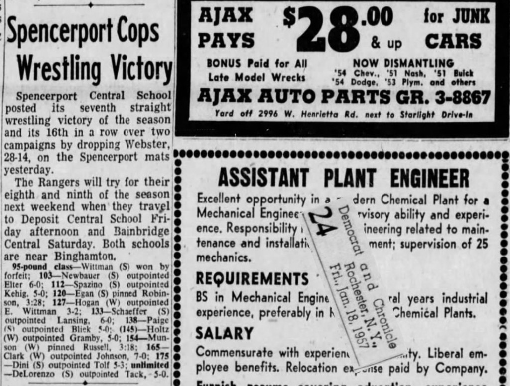 Spencerport Cops Wrestling Victory