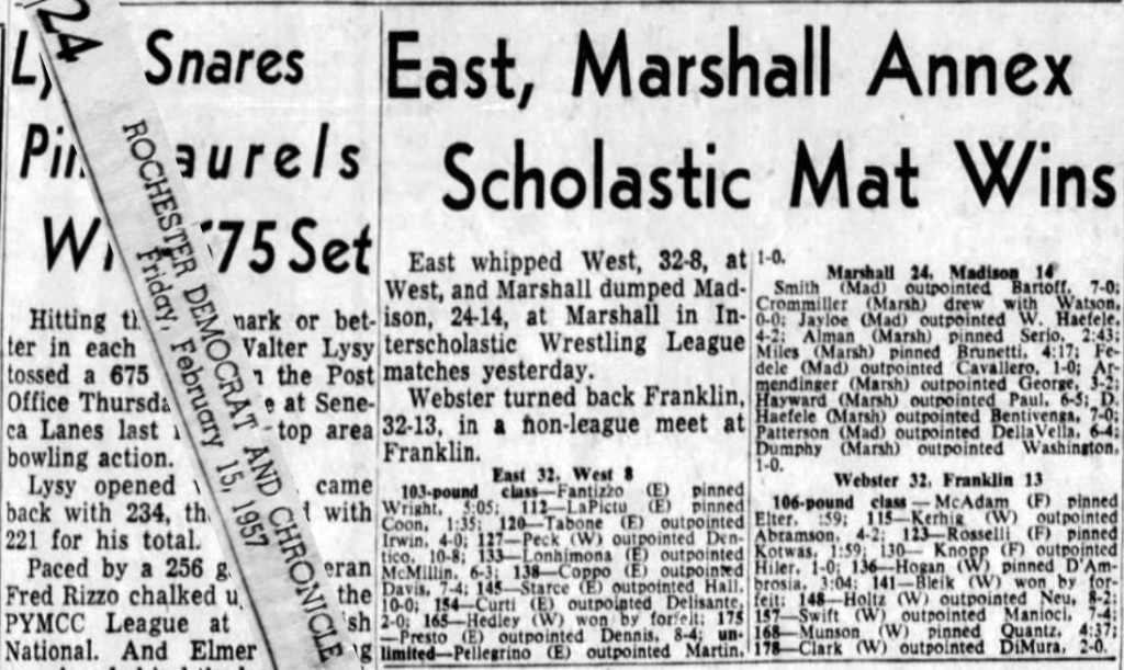 East, Marshall Annex Scholastic Mat Wins