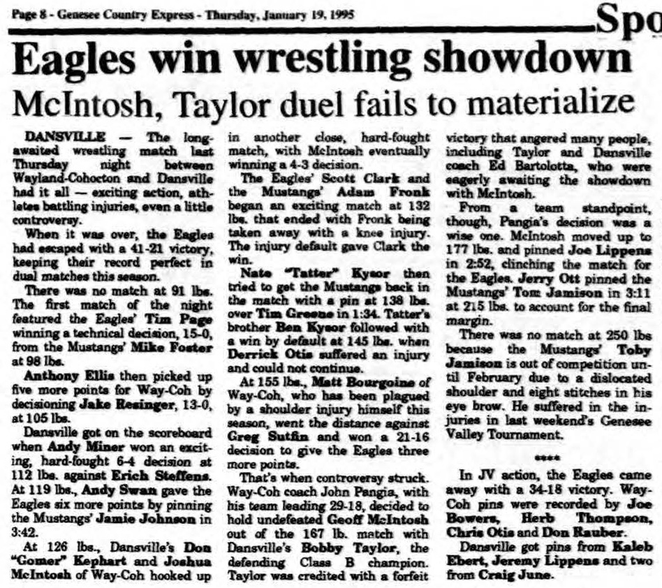 Eagles win wrestling showdown
