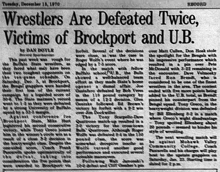 Buff State Wrestlers are Defeated Twice